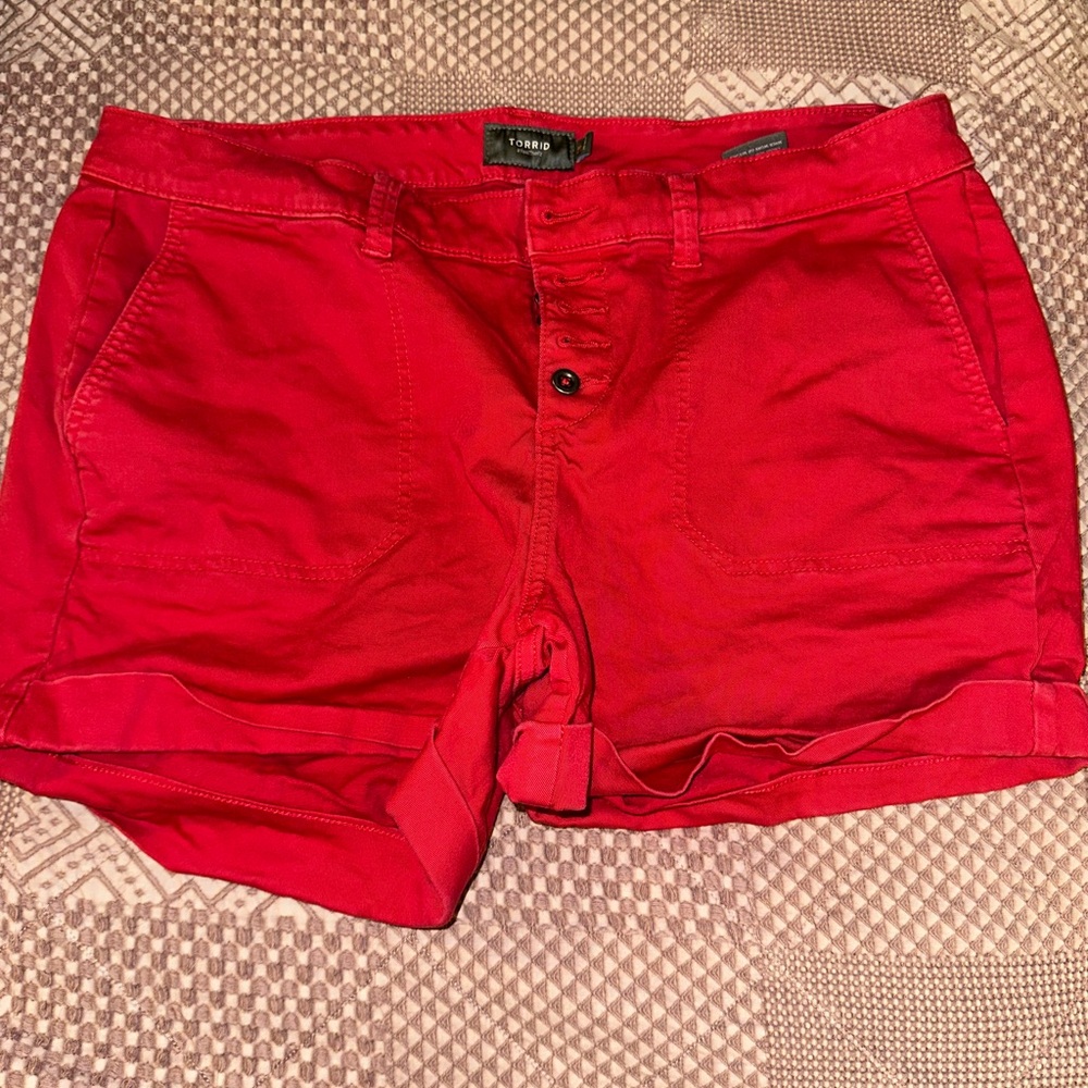 Torrid Red Bermuda Shorts Vibrant Casual Style